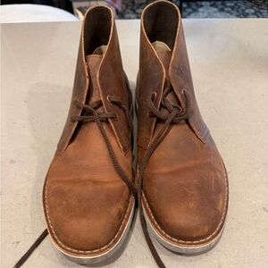 Clarks Brown Leather Desert Boots